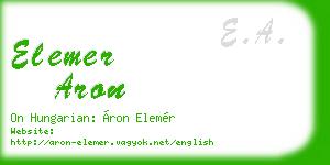 elemer aron business card